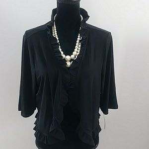 NWT GLAMOUR BLACK RUFFLE BOLERO JACKET SIZE 1X